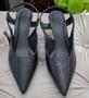 Imagem de Scarpin slingback Feminino Salto Fino, Bico Fino Preto WJ