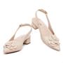 Imagem de Scarpin Slingback Flor LeRUCHEL Bico Fino Sisal