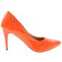 Imagem de Scarpin verniz laranja feminino salto alto tendência casual