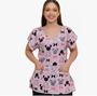 Imagem de Scrub Blusa Feminino Oxfordine Com Elastano Desenho Minnie