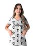 Imagem de Scrubs Blusa Feminino Estampa Podologia Tecido Malha Flame