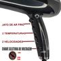 Imagem de Secador De Cabelo Britania Profissional 2100w Ions Tourmaline Ar Quente Frio Bs22 Bivolt Com Difusor de Cachos Relógio Led