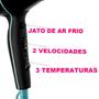 Imagem de Secador De Cabelo Taiff 2000w Profissional Ar Quente Frio Black Stile Com Difusor De Cachos Aparador Depilador Sobrancelha Sky