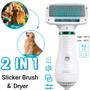 Imagem de secador portátil para cães, pente silencioso, escova para escovar a pele do filhote de cachorro, cuidados com baixo ruíd