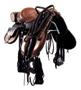 Imagem de Sela Pra Cavalo Australiana Profissional Entalhada Completa Marrom e Caramelo Luxo