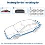 Imagem de Sensor de Estacionamento Dianteiro e Traseiro Prata Volkswagen Bora 2000 2001 2002 2003 2004 2005 Frontal Ré 8 Oito Pontos Aviso Sonoro Distância