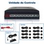 Imagem de Sensor de Estacionamento Dianteiro e Traseiro Preto Fosco Honda City 2009 2010 2011 2012 2013 2014 Frontal Ré 8 Oito Pontos Aviso Sonoro Distância