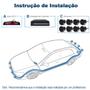 Imagem de Sensor de Estacionamento Dianteiro e Traseiro Preto Fosco Renault Sandero 2011 2012 2013 2014 Frontal Ré 8 Oito Pontos Aviso Sonoro Distância