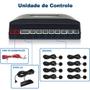 Imagem de Sensor de Estacionamento Dianteiro e Traseiro Preto Nissan March 2011 2012 2013 2014 Frontal Ré 8 Oito Pontos Aviso Sonoro Distância