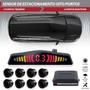 Imagem de Sensor de Estacionamento Dianteiro e Traseiro Preto Suzuki SX4 2008 2009 2010 2011 2012 2013 Frontal Ré 8 Oito Pontos Aviso Sonoro Distância