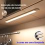 Imagem de Sensor De Movimento Recarregável Usb Led Luz De Armário Três Cores Iluminação Interna Para