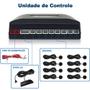Imagem de Sensor Dianteiro e Traseiro Preto Fiat Novo Uno Estacionamento Frontal Ré 8 Oito Pontos Aviso Sonoro Distância