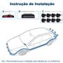 Imagem de Sensor Dianteiro e Traseiro Preto Fosco Hyundai HB20 2017 2018 2019 2020 Estacionamento Frontal Ré 8 Oito Pontos Aviso Sonoro Distância