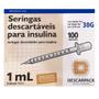 Imagem de Seringa 1ml 30G Descarpack Agulha Fixa 100 Unidades para Profissionais