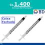 Imagem de Seringa 1ml Sem Agulha Luer Slip BD Kit 1.400 unids 