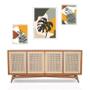Imagem de Set 3 Quadros Abstratos Folhas Boho - com vidro