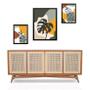 Imagem de Set 3 Quadros Abstratos Folhas Boho - com vidro