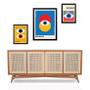Imagem de Set 3 Quadros Arte Colorida Bauhaus Olhos - com vidro