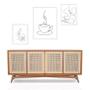 Imagem de Set 3 Quadros Minimalistas Café - One Line - Com Vidro