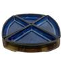 Imagem de Set de porta aperitivos de ceramica azul e base de madeira - 4 pcs un0013