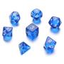 Imagem de Sete 7 Dados Rpg Azul D4 D6 D8 D10 D10% D12 D20 Bolsa Kit