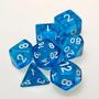 Imagem de Sete 7 Dados Rpg Azul D4 D6 D8 D10 D10% D12 D20 Bolsa Kit