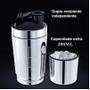 Imagem de Shakeira Dupla Inox 900ml Coqueteleira Academia Misturador