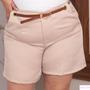 Imagem de Short Alfaiataria com Cinto Fino Feminino Plus Size