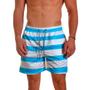 Imagem de Short Bermuda Masculino Praia Listrado Azul e Branco