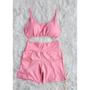 Imagem de Short Com Bolso e Top com bojo Conjunto Academia Fitness
