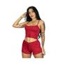 Imagem de Short doll liso suede baby doll confortável pijama feminino Vermelho