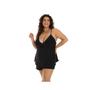 Imagem de Short Doll Plus Size Microfibra Renda Sem Bojo Baby Doll Preto