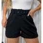 Imagem de Short feminino alfaiataria com cinto casual gringa