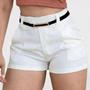 Imagem de Short Feminino Alfaiataria com cinto fino Fivela dourada Tendencia Shortinho Social