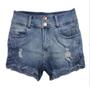 Imagem de Short Feminino Destroyed Jeans + Elastano Cós Largo 