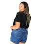 Imagem de Short Feminino Jeans Plus Size Barra Feita Com Destroyed