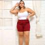 Imagem de Short Feminino Plus Size Alfaiataria Social Blogueira Shorts Tendência