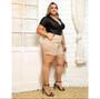 Imagem de Short Feminino Plus Size Alfaiataria Social Blogueira Shorts Tendência