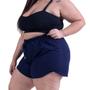 Imagem de Short Feminino Plus Size De Banho Praia Piscina Bermuda Tactel Com Elastano Soltinha