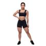 Imagem de Short Feminino Poliamida Proteção Solar Compressão Curto Liso Esporte Cintura Alta Academia Fitness