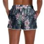 Imagem de Short Feminino Praia Verão Estampado Tropicália Azul e Rosa