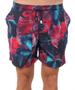 Imagem de Short folhas vermelhas e flores azuis masculino red feather