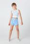 Imagem de Short Infantil Menina Canelado (Azul Claro e Off White) Hering Kids