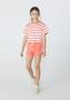 Imagem de Short Infantil Menina Canelado (Laranja Claro e Off White) Hering Kids