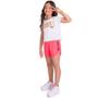 Imagem de Short Infantil Menina em Moletom Rosa Neon Tam 2 a 12 - Kyly