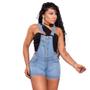 Imagem de Short Jardineira Macaquinho Curto Jeans Feminino Adulto Lycra 