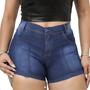 Imagem de Short Jeans Bermuda Feminina Lycra Cintura Alta e Elastano