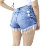 Imagem de Short Jeans Curto Feminino Barra Desfiada Destroyed