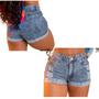 Imagem de Short Jeans Feminino bermuda destroyed Jeans curto sem Lycra