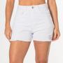 Imagem de Short Jeans Feminino Branco Desfiado Cintura Alta Casual